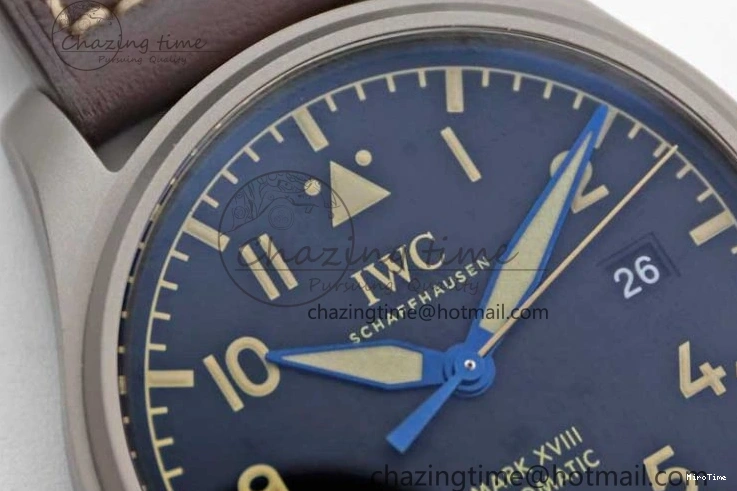 MIROTIME 0315 Mark XVIII IW327006 Titanium M+F 1:1 Best Edition Black Dial on Brown Leather Strap A Efficient 7052